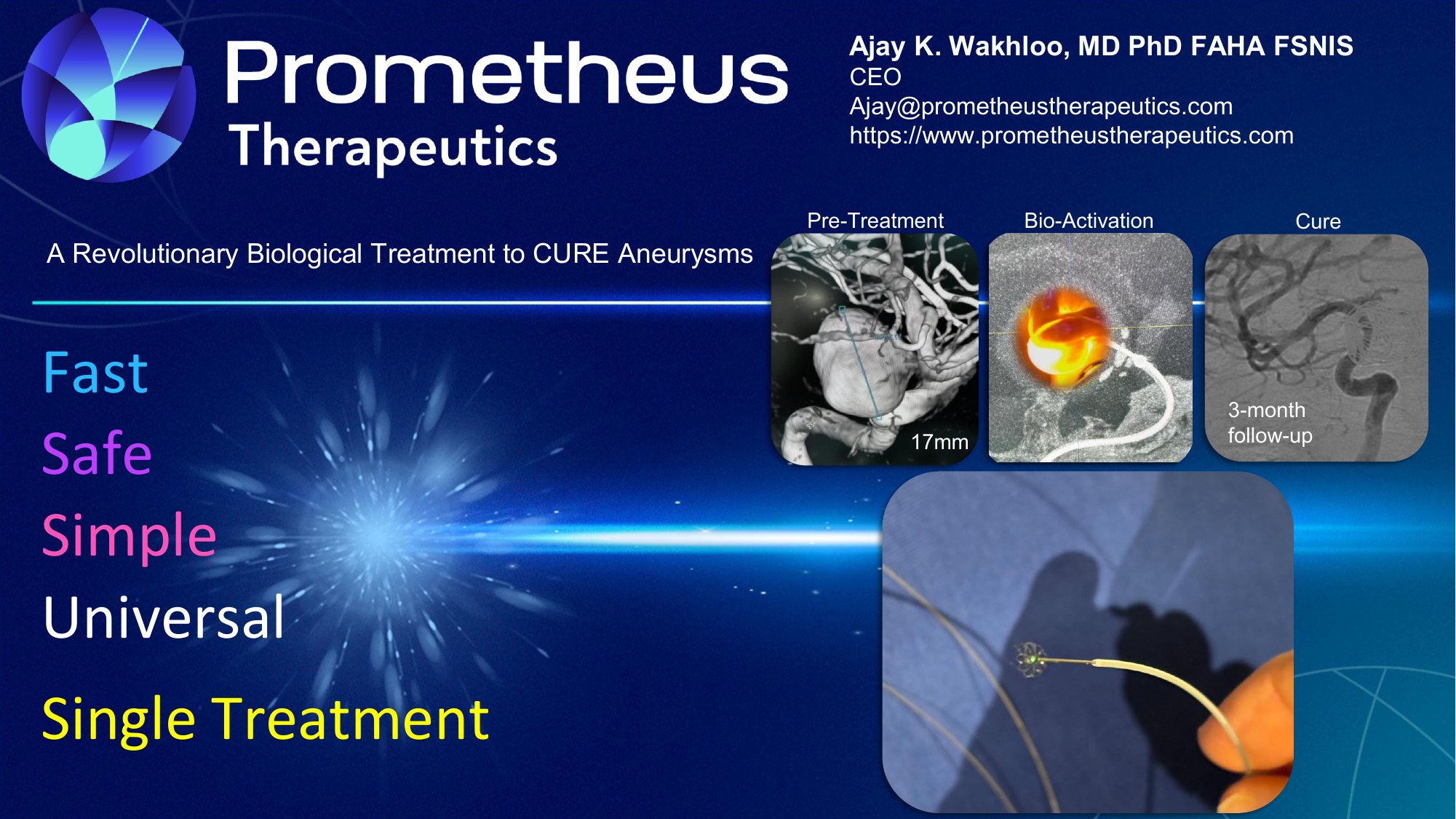 Prometheus Therapeutics · biological treatment for brain aneurysms